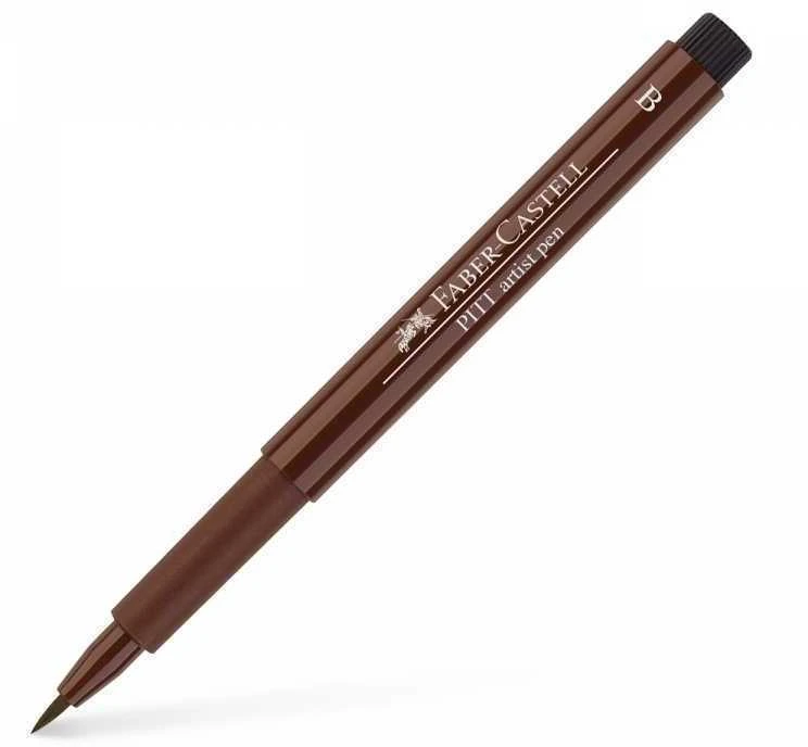 Rašiklis piešimui Faber-Castell PITT Artist Pen B, teptukinis, #175 Dark Sepia