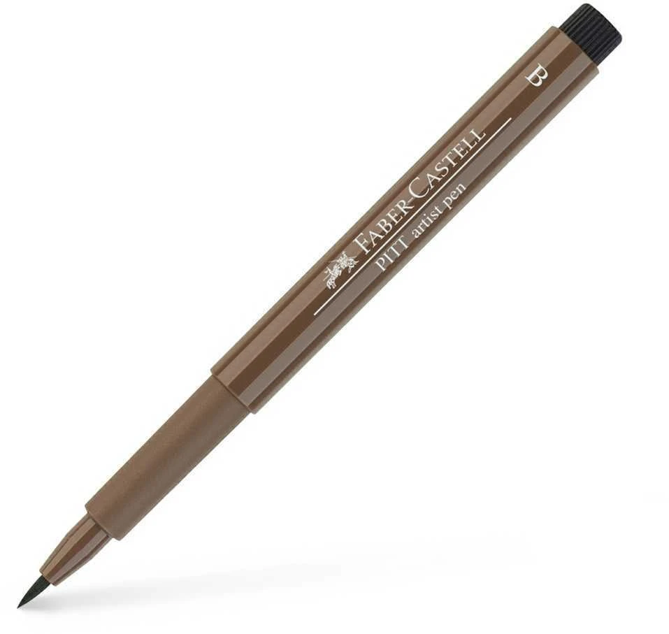 Rašiklis piešimui Faber-Castell PITT Artist Pen B, teptukinis, #177 Walnut Brown