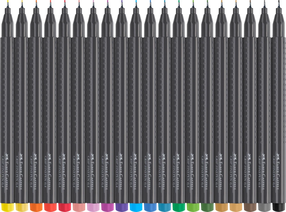 Faber-Castell Rašiklių Faber-Castel GRIP Finepen, 0.4mm, rinkinys, 20 vnt, dėžutėje