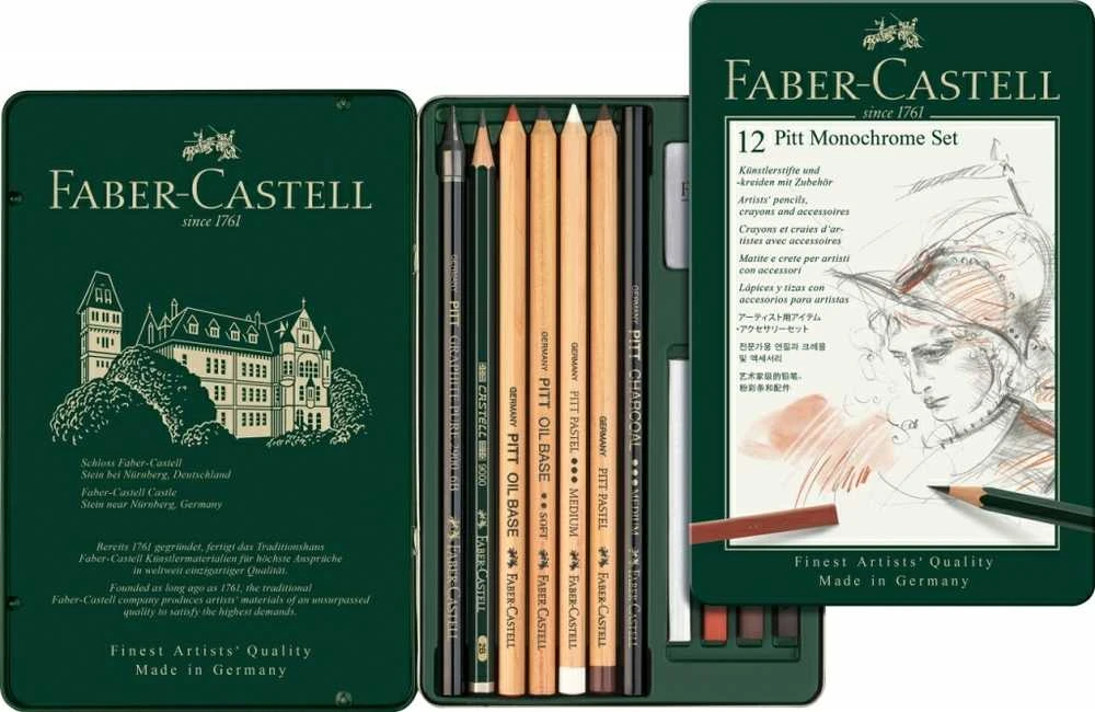 Rinkinys Faber-Castell PITT anglies spalvos vienspalvis, 12 vnt.
