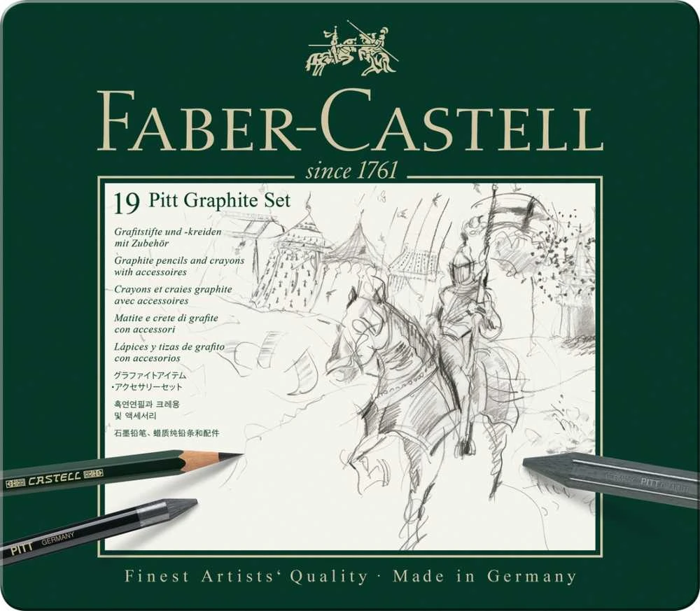 Rinkinys Faber-Castell PITT Graphite, skirtas eskizavimui, 19vnt