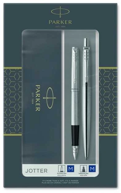 Parker Rinkinys: Plunksnakotis + Tušinukas Jotter Stainless Steel CT - 2093258