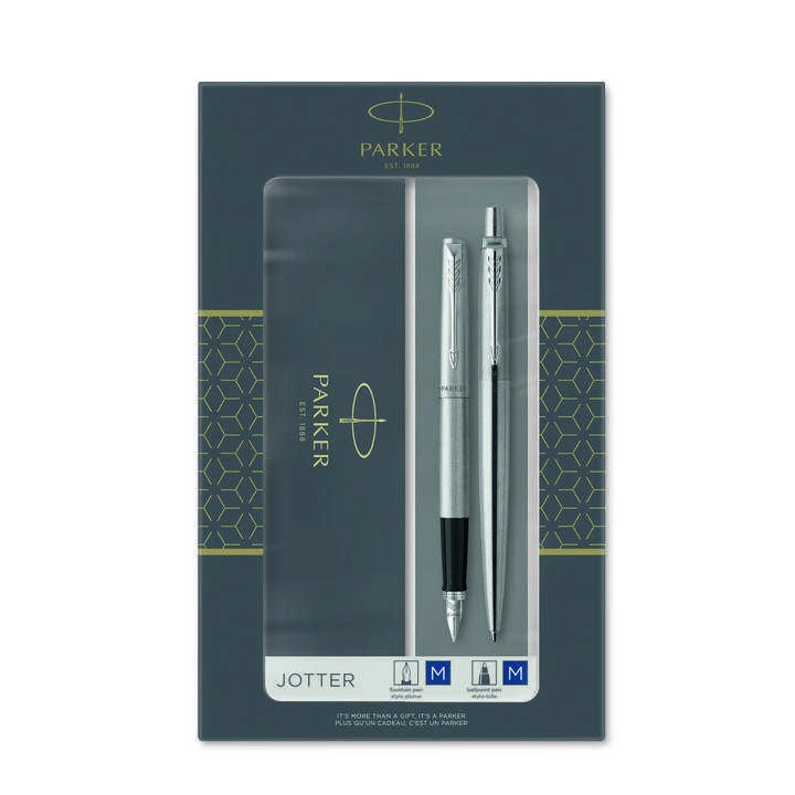 Parker Rinkinys: Plunksnakotis + Tušinukas Jotter Stainless Steel CT - 2093258