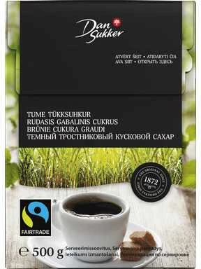 Cukrus Dan Sukker, rudas, gabalinis, 500g