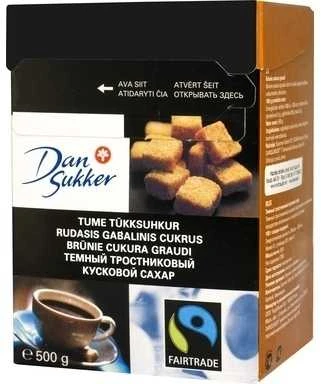 Cukrus Dan Sukker, rudas, gabalinis, 500g