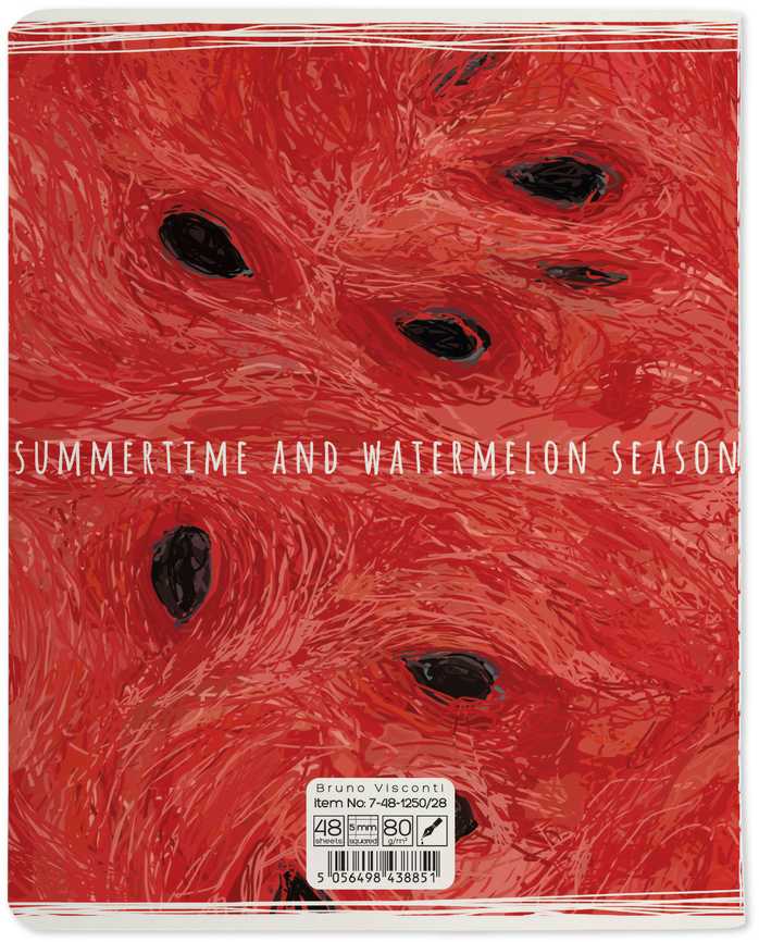 Sąsiuvinis Bruno Visconti A5, Exotic Fruits.Watermelon, 5x5langeliais, 48 lapų