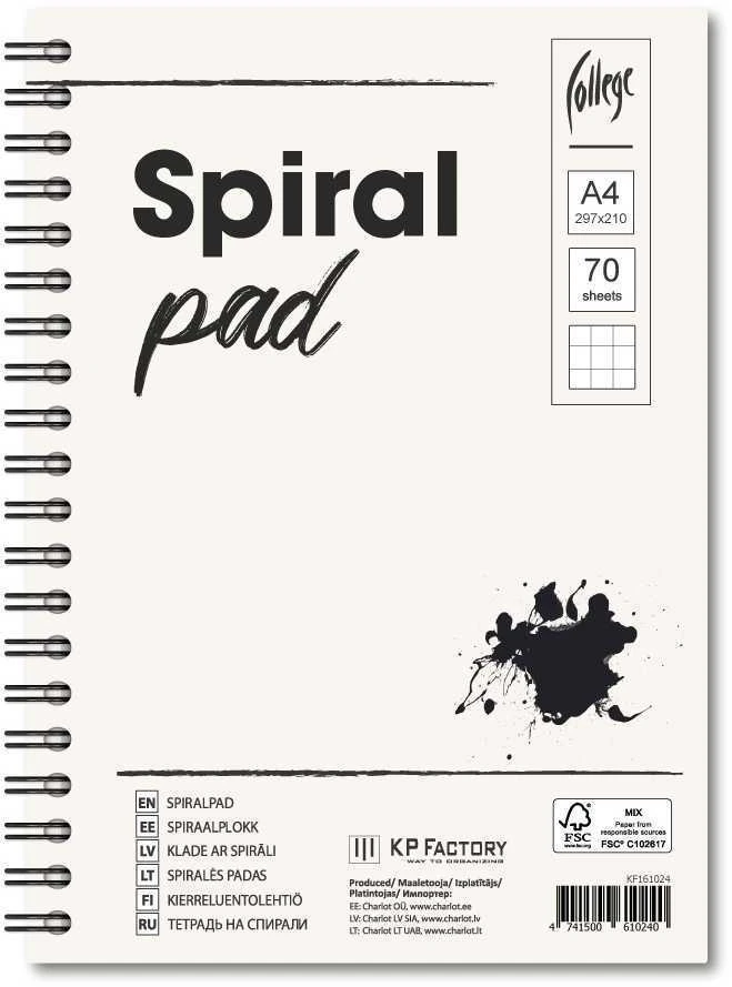 Sąsiuvinis College A4/70 lapų, dviguba spiralė šone