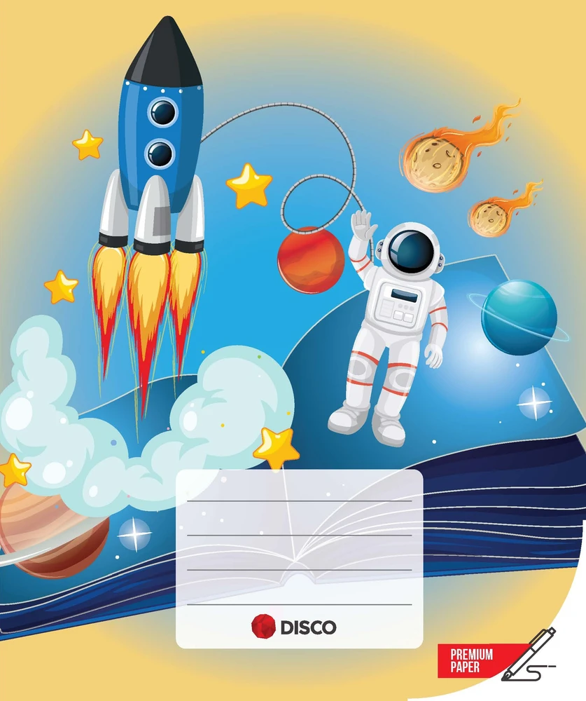 Sąsiuvinis Disco Premium Kids, 12 lapų, linijomis
