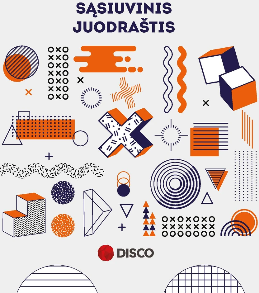Disco Products Sąsiuvinis- juodraštis, 32 lapų, linijomis ir langeliais