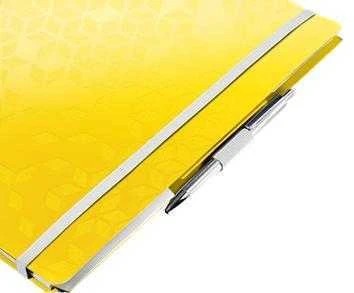 Sąsiuvinis Leitz Be Mobile Book WOW, A4, susegtas spirale, kietu viršeliu, langeliais, geltonos spalvos