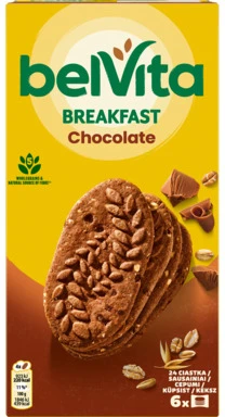 Sausainiai BELVITA, su šokoladu, 300g