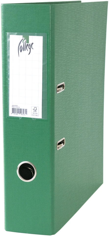Segtuvas College A4, 75mm, PP/PP, be apkaustų, žalios spalvos
