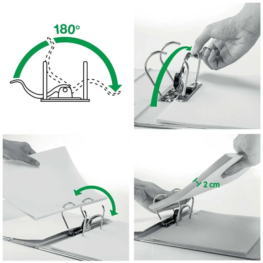 Segtuvas LEITZ WOW 180°, A4, 80mm