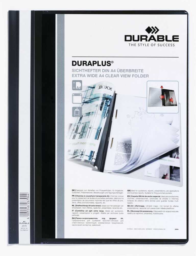 Aplankas dokumentams su įsegėle ir kišene DURABLE DURAPLUS