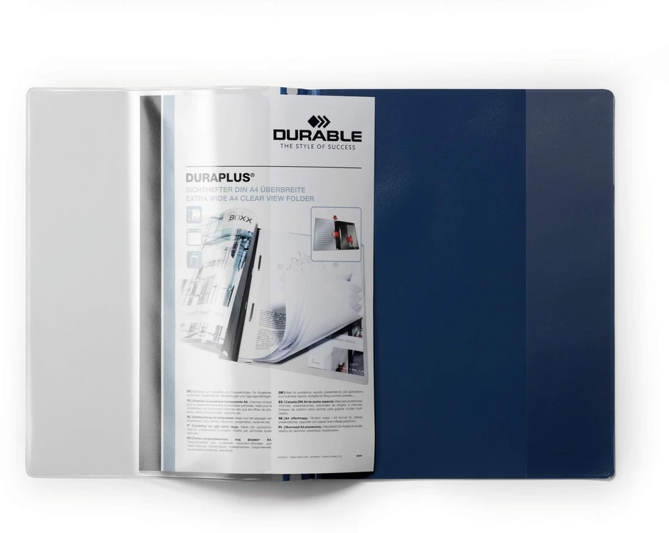 Aplankas dokumentams su įsegėle ir kišene DURABLE DURAPLUS