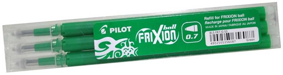 Pilot Pen Pilot papildymo rinkinys 3x Frixion Žalias (BLS-FR7-G-S3) (BLSFR7GS3)