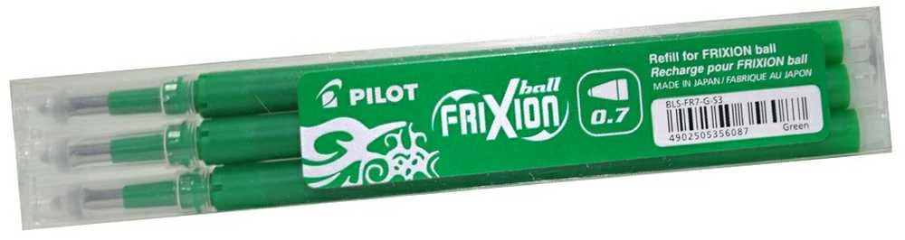 Pilot Pen Pilot papildymo rinkinys 3x Frixion Žalias (BLS-FR7-G-S3) (BLSFR7GS3)