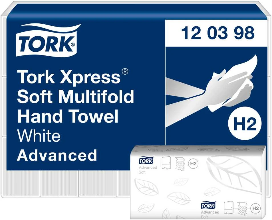 Servetėlės Tork Multifold Advanced Soft H2 (120398), 2 sluoksniai, baltos spalvos, 180 lapelių