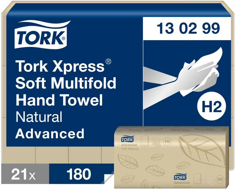 Essity Denmark As Servetėlės Tork Xpress Advanced (130299) 2 sluoksniai, natūralios spalvos, 180 lapelių