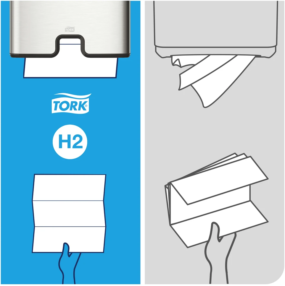 Tork Xpress Soft Multifold suspausti minkšti popieriniai rankšluosčiai, H2 100889, 2 sl., 225 serv., 22,2x24 cm, balta sp.