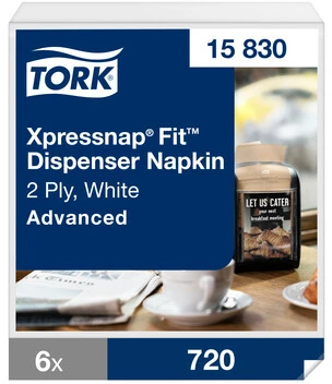 Servetėlės Tork Xpressnap Fit, N14 (15830), 2 sluoksnių, baltos spalvos, 6 pak