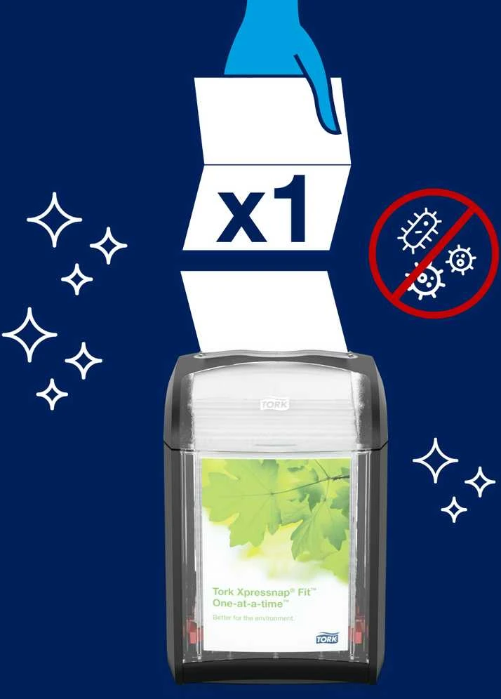 Servetėlės Tork Xpressnap Fit, N14 (15830), 2 sluoksnių, baltos spalvos, 6 pak