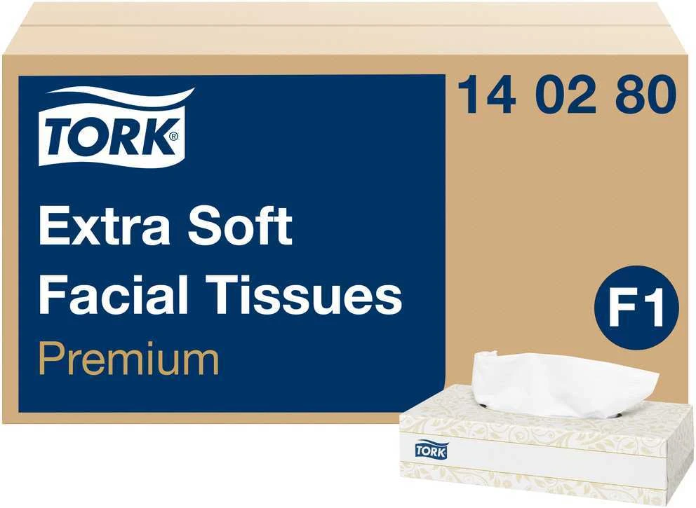 Servetėlės veidui Tork Premium Facial F1 (140280), 2 sluoksniai, baltos spalvos, 100 vnt, dėžutėje