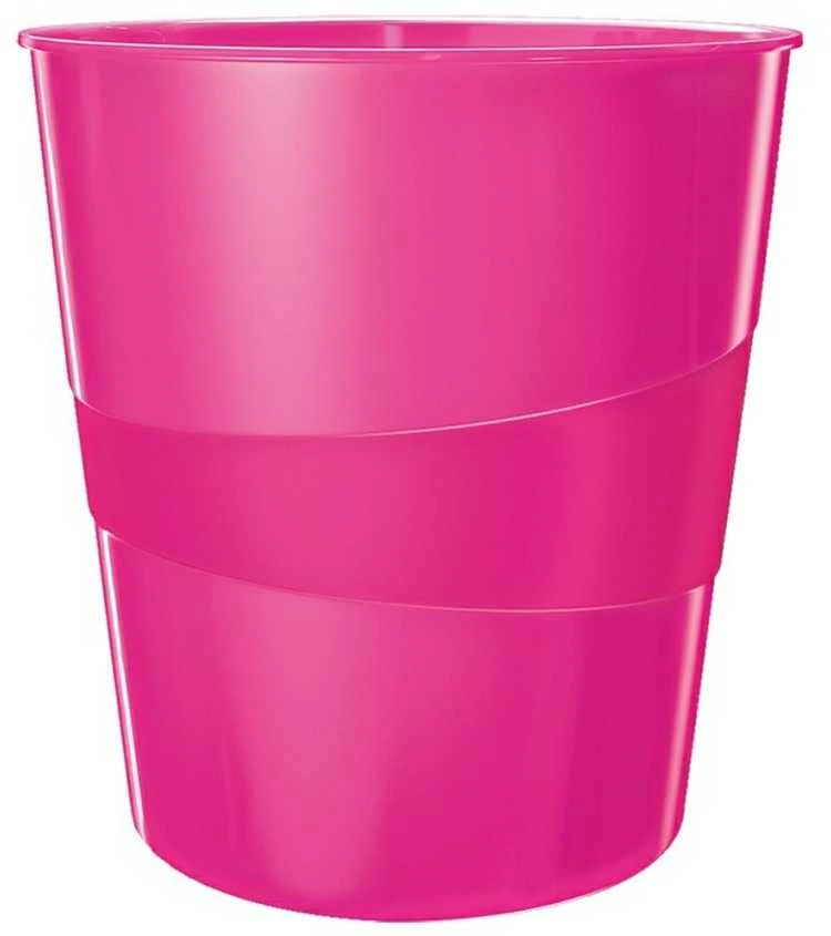 Šiukšliadėžė Leitz Plus Wow, 15 litrų, rožinė