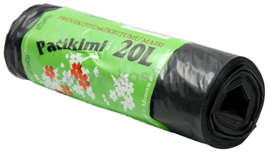 Šiukšlių maišai Plasta, 20l/20vnt., 20mikr., juodi
