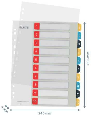 Skiriamieji lapai Leitz Cosy 1-10, Spausdinami, PP, įvairių spalvų