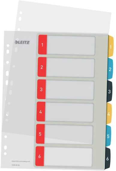 Skiriamieji lapai Leitz Cosy 1-6, Spausdinami, PP, įvairių spalvų