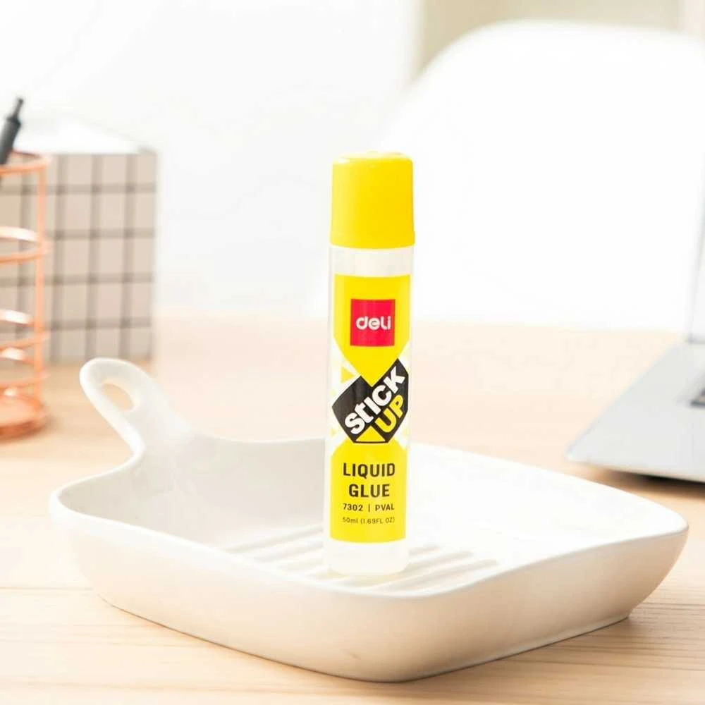 Skysti klijai DELI, 50ml, su tekstiliniu antgaliu