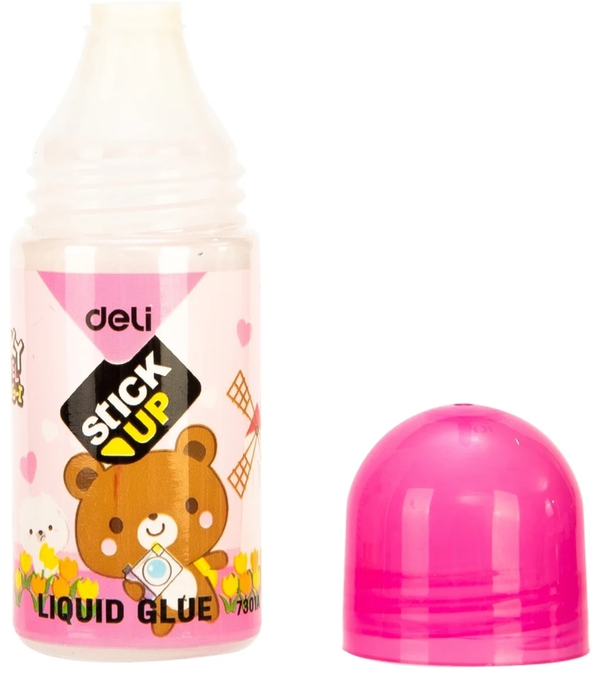 Skysti klijai DELI Funky Bear, 35ml, su antgaliu tekstilei