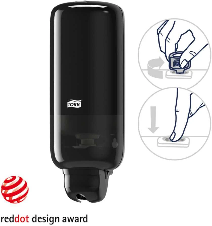 Skysto muilo laikiklis Tork S1 (560008), 1l, juodos spalvos, plastikinis