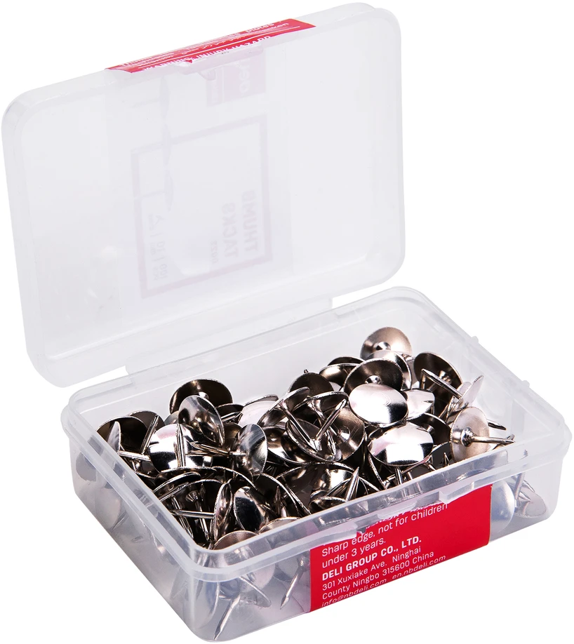 Smeigtukai DELI 10mm 100vnt/pak, metaliniai