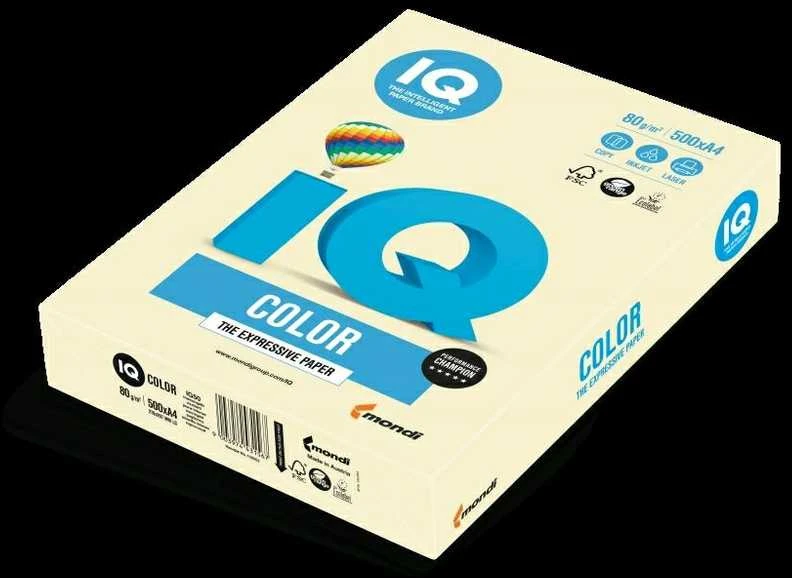 Iq Color Spalvotas biuro popierius IQ, A4, 80g, BE66, vanilės spalvos, 500 lapų