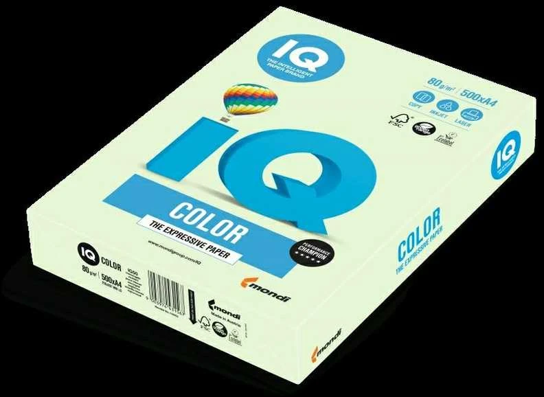 Iq Color Spalvotas biuro popierius IQ, A4, 80g, GN27, žalios spalvos, 500 lapų