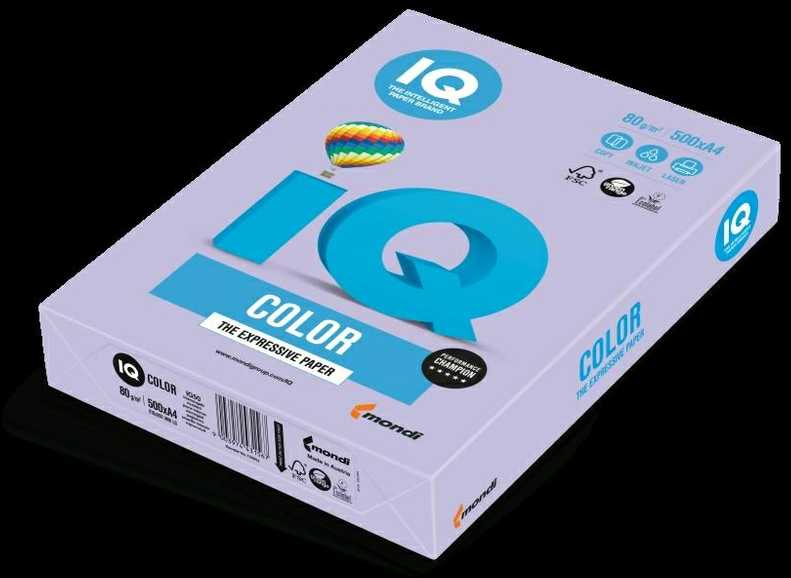 Iq Color Spalvotas biuro popierius IQ, A4, 80g, LA12, levandų violetinės spalvos, 500 lapų