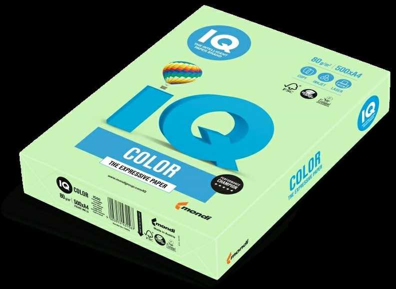 Iq Color Spalvotas biuro popierius IQ, A4, 80g, MG28, šviesiai žalios spalvos, 500 lapų