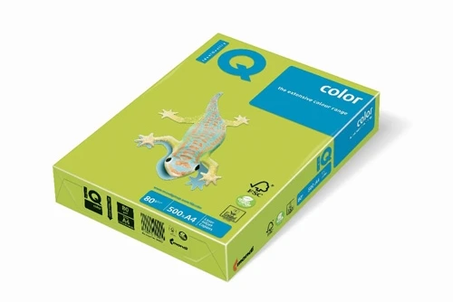 Spalvotas biuro popierius IQ, A4, 80g, NEOGN, neoninės žalios spalvos, 500 lapų