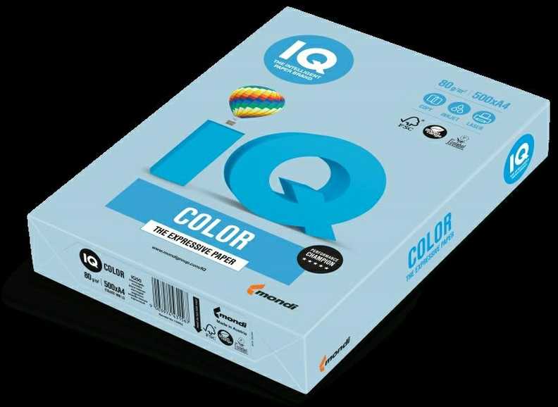 Mondi Spalvotas biuro popierius IQ, A4, 80g, OBL70, šaltos mėlynos spalvos, 500 lapų