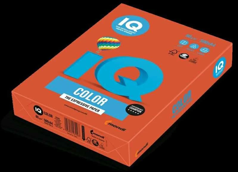 Iq Color Spalvotas biuro popierius IQ, A4, 80g, ZR09, raudonų plytų spalvos, 500 lapų