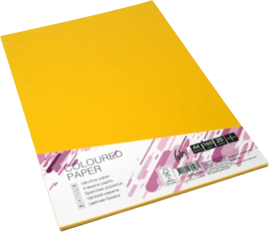 Spalvotas kartonas College A4 20 lapų, 160g/m2, auksinės spalvos, AG10