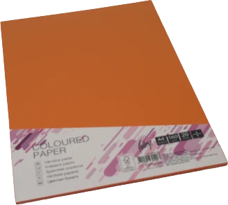 Spalvotas kartonas College A4 20 lapų, 160g/m2, oranžinės spalvos OR43
