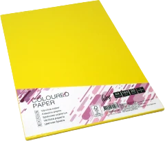 Spalvotas kartonas College A4 20 lapų, 160g/m2, neoninės geltonos spalvos