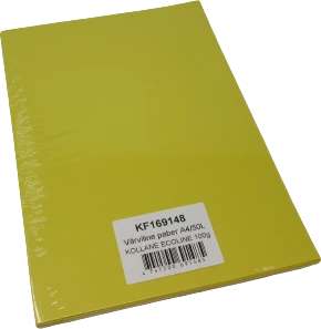 Spalvotas popierius College Ecoline, A4, 100g/m2m 50 lapų, geltonos spalvos