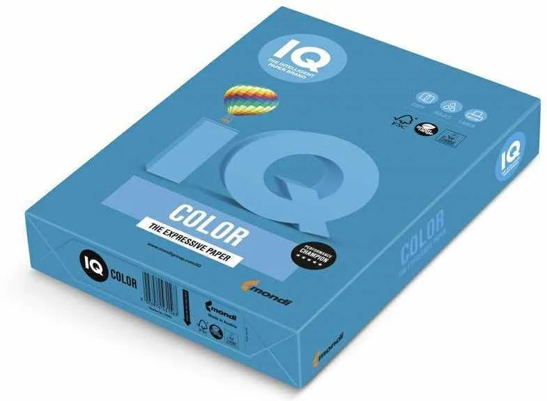 Spalvotas popierius IQ, A4, 160g, DB49, 250 lapų, tamsiai mėlynos spalvos