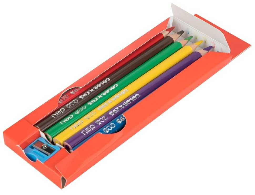 Spalvoti pieštukai DELI EC00660 jumbo, 6 spalvų