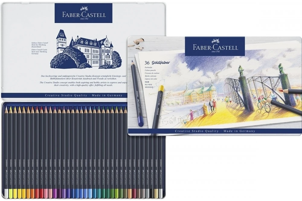 Spalvoti pieštukai Faber-Castell Goldfaber Creative Studio, 36 spalvos