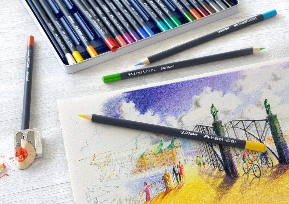 Spalvoti pieštukai Faber-Castell Goldfaber Creative Studio 12 spalvų